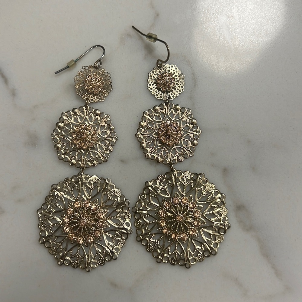 3 tier Flower Earrings